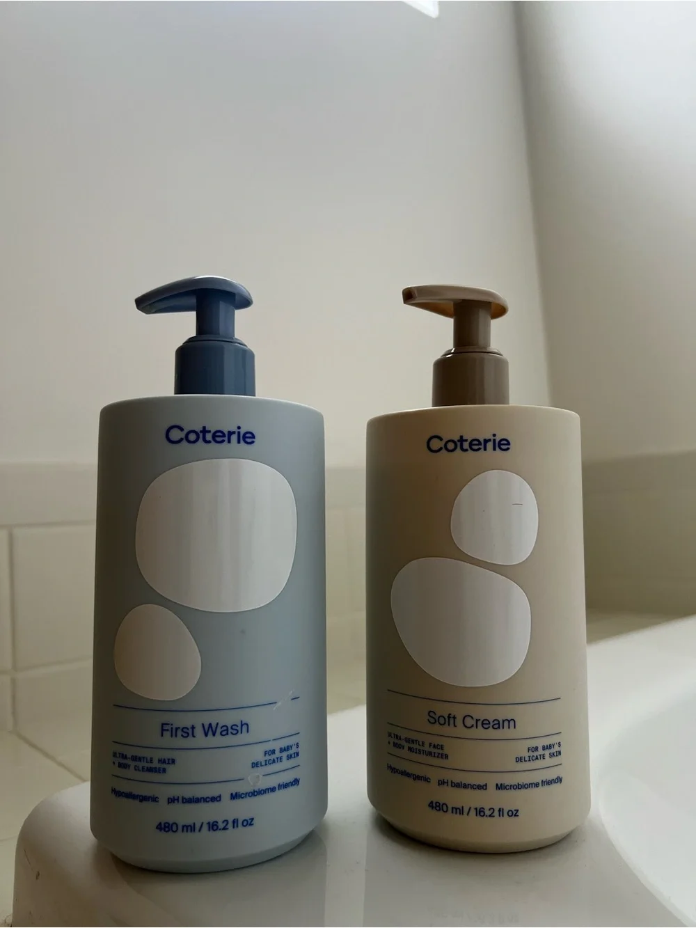 Coterie Soft Cream & First Wash Duo in Beige and Light Blue